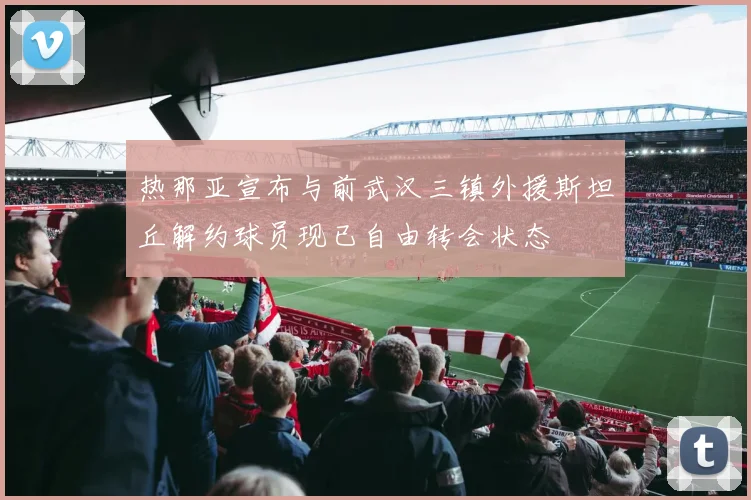 热那亚宣布与前武汉三镇外援斯坦丘解约球员现已自由转会状态